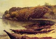 Albert Bierstadt Canoes oil painting artist